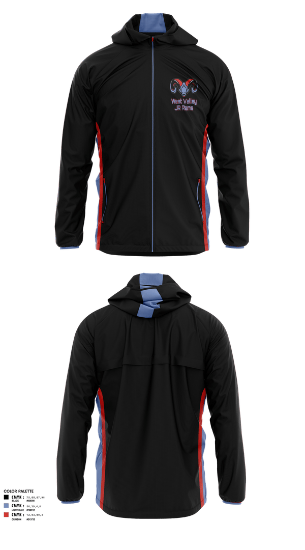 Windbreaker, West Valley JR Rams, Football, Teamtime, Team time, sublimation, custom sports apparel, team uniforms, spirit wear, spiritwear, sports uniforms, custom shirts, team store, custom team store, fundraiser sports, apparel fundraiser