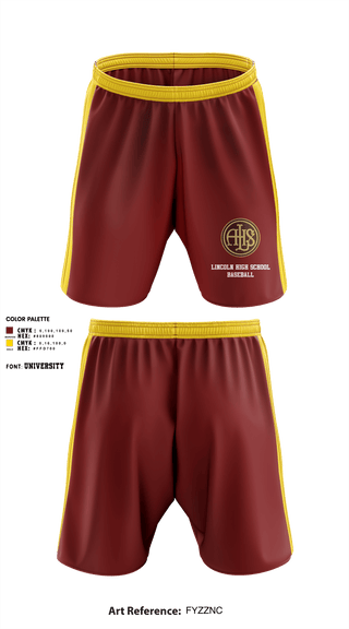 Athletic Shorts With Pockets, Lincoln High School Baseball, Baseball, Teamtime, Team time, sublimation, custom sports apparel, team uniforms, spirit wear, spiritwear, sports uniforms, custom shirts, team store, custom team store, fundraiser sports, apparel fundraiser