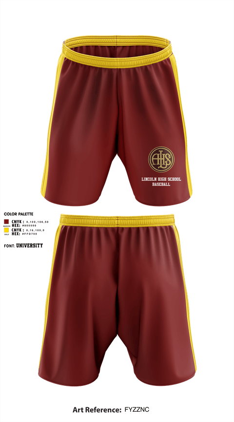 Athletic Shorts With Pockets, Lincoln High School Baseball, Baseball, Teamtime, Team time, sublimation, custom sports apparel, team uniforms, spirit wear, spiritwear, sports uniforms, custom shirts, team store, custom team store, fundraiser sports, apparel fundraiser