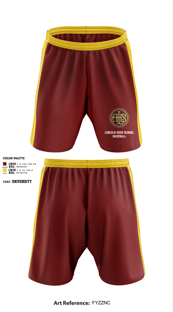Athletic Shorts With Pockets, Lincoln High School Baseball, Baseball, Teamtime, Team time, sublimation, custom sports apparel, team uniforms, spirit wear, spiritwear, sports uniforms, custom shirts, team store, custom team store, fundraiser sports, apparel fundraiser
