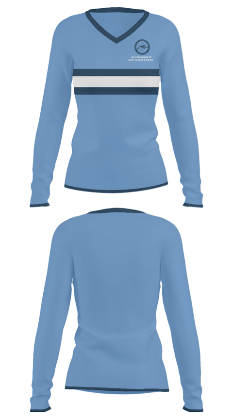 Women's Long Sleeve Vneck Shirt, Jersey Community High School Bowling, Bowling, Teamtime, Team time, sublimation, custom sports apparel, team uniforms, spirit wear, spiritwear, sports uniforms, custom shirts, team store, custom team store, fundraiser sports, apparel fundraiser