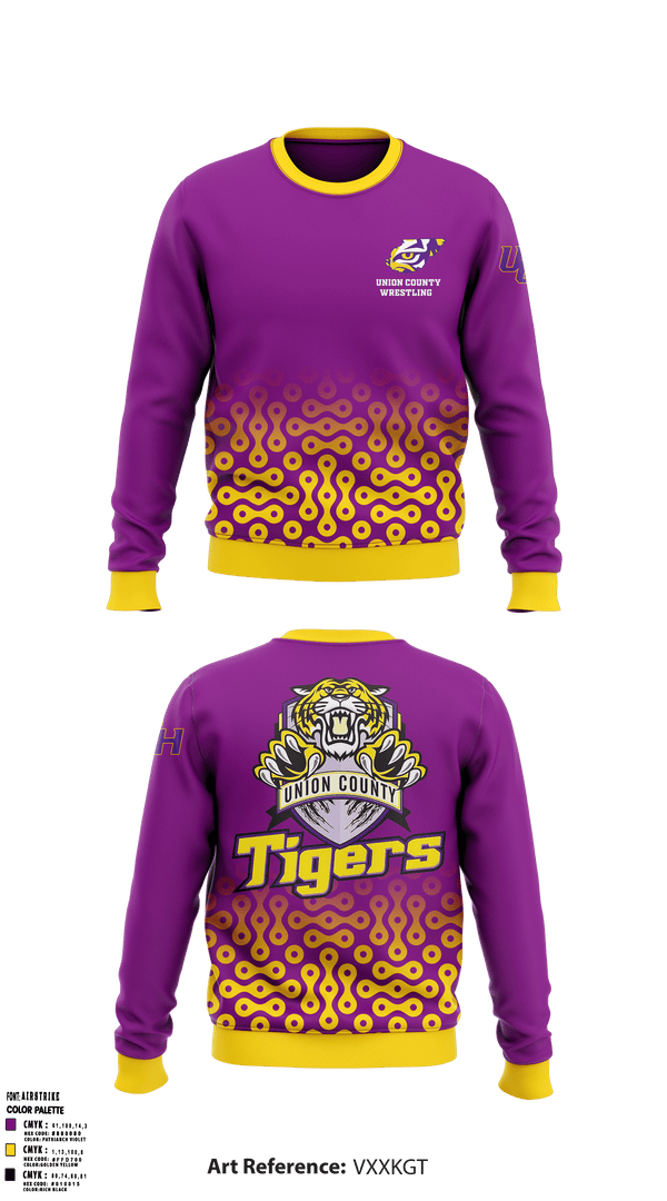 Crew Neck Sweatshirt, Union County High School Wrestling, Wrestling, Teamtime, Team time, sublimation, custom sports apparel, team uniforms, spirit wear, spiritwear, sports uniforms, custom shirts, team store, custom team store, fundraiser sports, apparel fundraiser