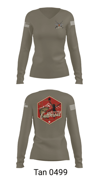 Women's Long Sleeve Vneck Shirt, , Army, Teamtime, Team time, sublimation, custom sports apparel, team uniforms, spirit wear, spiritwear, sports uniforms, custom shirts, team store, custom team store, fundraiser sports, apparel fundraiser
