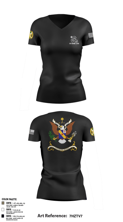 1-155th Dixie Thunder 83572891 Women's Short Sleeve V-neck Shirt - 6