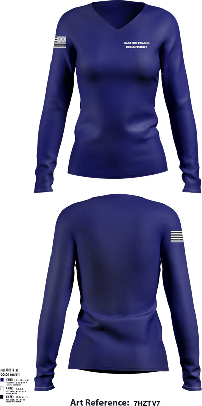 Clayton Police Department 94979488 Women's Long Sleeve V-neck Shirt - 1