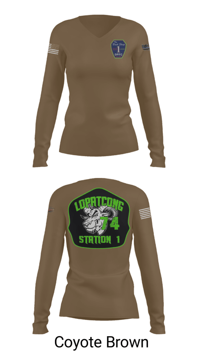Delaware Park Chemical Engine Co. #1 31356015 Women's Long Sleeve V-neck Shirt - 38
