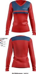 FYIS Clothing 40092578 Women's Long Sleeve V-neck Shirt - 1