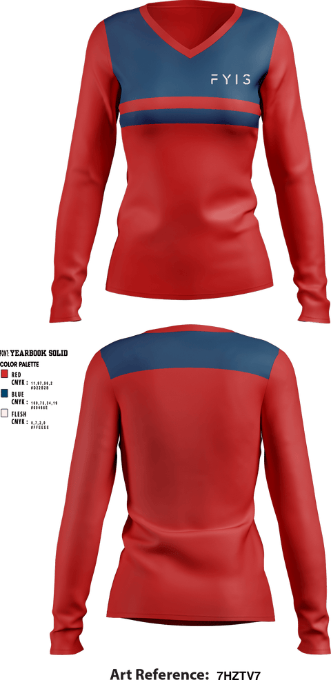 Women's Long Sleeve Vneck Shirt, FYIS Clothing, , Teamtime, Team time, sublimation, custom sports apparel, team uniforms, spirit wear, spiritwear, sports uniforms, custom shirts, team store, custom team store, fundraiser sports, apparel fundraiser