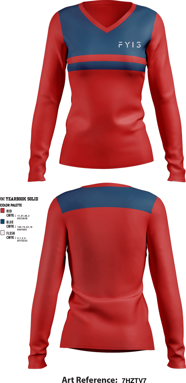 Women's Long Sleeve Vneck Shirt, FYIS Clothing, , Teamtime, Team time, sublimation, custom sports apparel, team uniforms, spirit wear, spiritwear, sports uniforms, custom shirts, team store, custom team store, fundraiser sports, apparel fundraiser