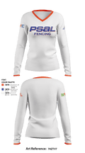 PSAL Fencing 21954605 Women's Long Sleeve V-neck Shirt - 4