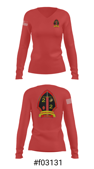 Women's Long Sleeve Vneck Shirt, , Marines, Teamtime, Team time, sublimation, custom sports apparel, team uniforms, spirit wear, spiritwear, sports uniforms, custom shirts, team store, custom team store, fundraiser sports, apparel fundraiser