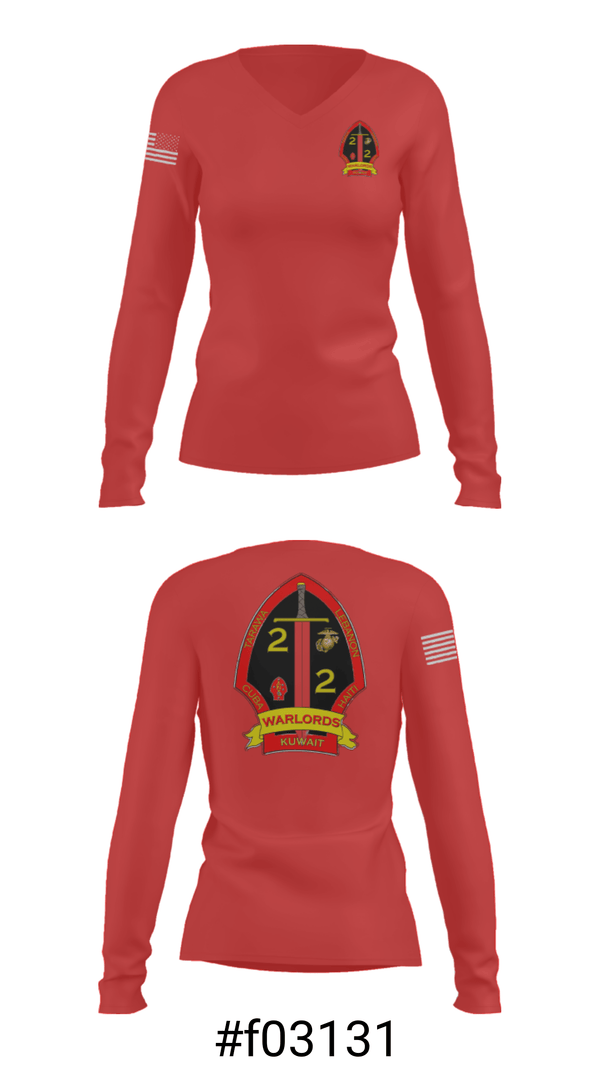 Women's Long Sleeve Vneck Shirt, , Marines, Teamtime, Team time, sublimation, custom sports apparel, team uniforms, spirit wear, spiritwear, sports uniforms, custom shirts, team store, custom team store, fundraiser sports, apparel fundraiser