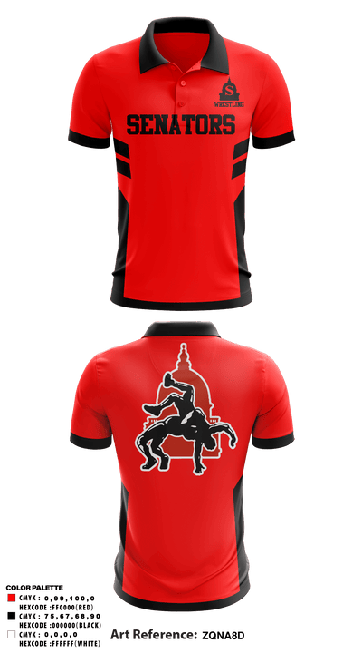 Springfield High School Wrestling 22768599 Short Sleeve Performance Polo - 2