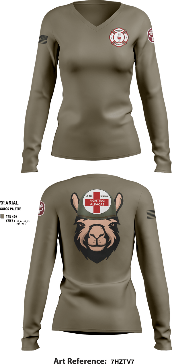 Women's Long Sleeve Vneck Shirt, WBAMCAlpha Company, WBAMC, Softball, Teamtime, Team time, sublimation, custom sports apparel, team uniforms, spirit wear, spiritwear, sports uniforms, custom shirts, team store, custom team store, fundraiser sports, apparel fundraiser
