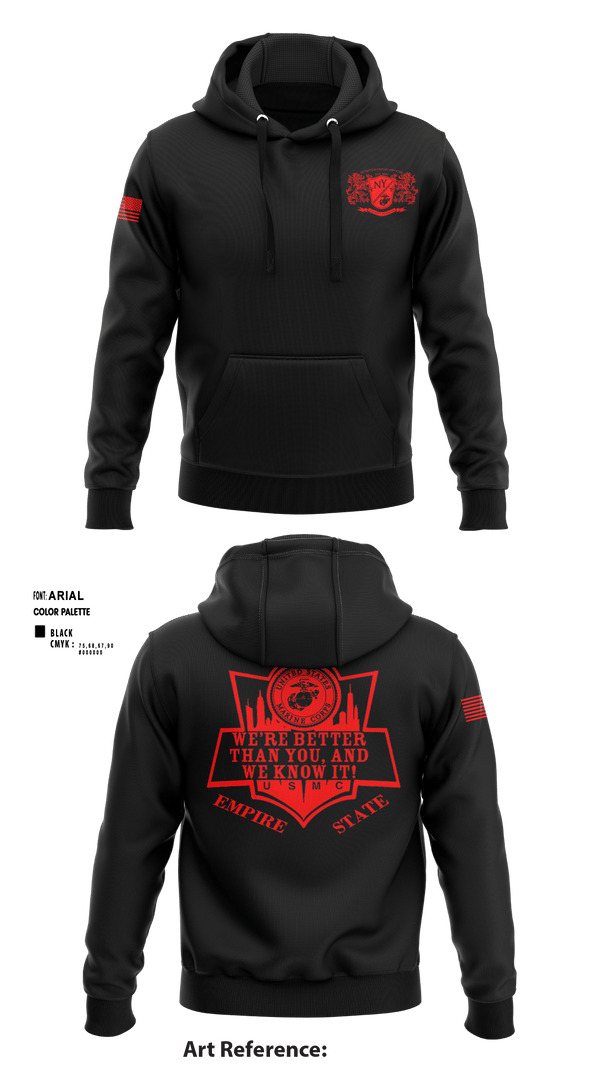 Hoodie, RSS EMPIRE STATE, Marines, Teamtime, Team time, sublimation, custom sports apparel, team uniforms, spirit wear, spiritwear, sports uniforms, custom shirts, team store, custom team store, fundraiser sports, apparel fundraiser