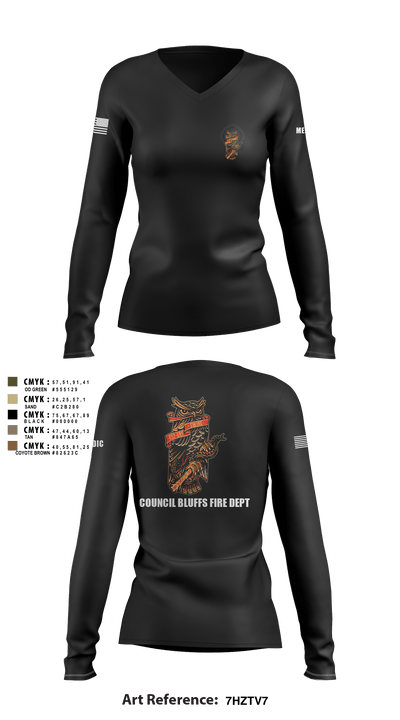 CBFD tac medics 89329509 Women's Long Sleeve V-neck Shirt - 1