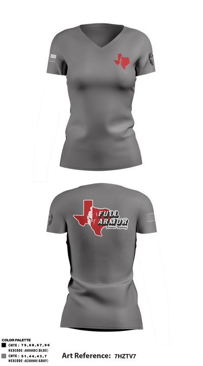PCSO SRT 52371887 Women's Short Sleeve V-neck Shirt - 2