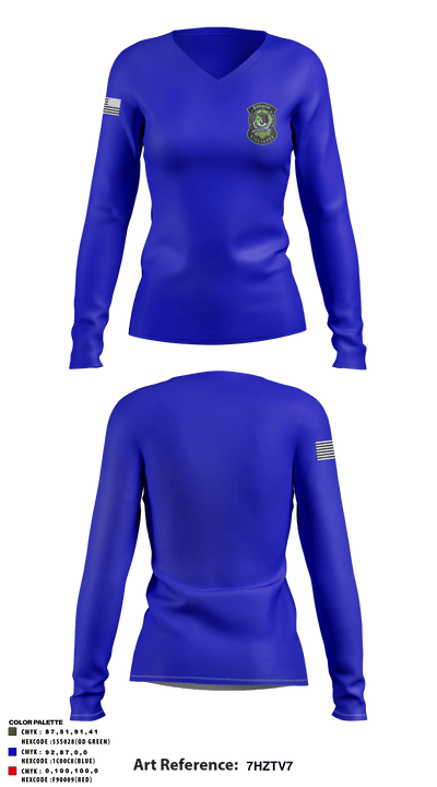 Station 3 6417470 Women's Long Sleeve V-neck Shirt - 2