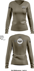 165th Quartermaster 50925110 Women's Long Sleeve V-neck Shirt - 3