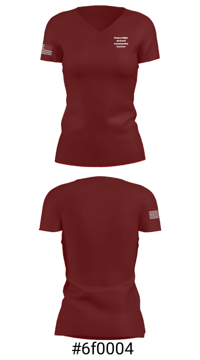 Emery High School Community Center 28050423 Women's Short Sleeve V-neck Shirt - 21