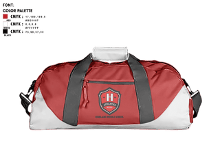 Duffle Bag, Highland Middle School, Spirit Store, Teamtime, Team time, sublimation, custom sports apparel, team uniforms, spirit wear, spiritwear, sports uniforms, custom shirts, team store, custom team store, fundraiser sports, apparel fundraiser