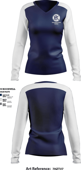 Women's Long Sleeve Vneck Shirt, Kent Island Youth Softball, Spirit Store, Teamtime, Team time, sublimation, custom sports apparel, team uniforms, spirit wear, spiritwear, sports uniforms, custom shirts, team store, custom team store, fundraiser sports, apparel fundraiser