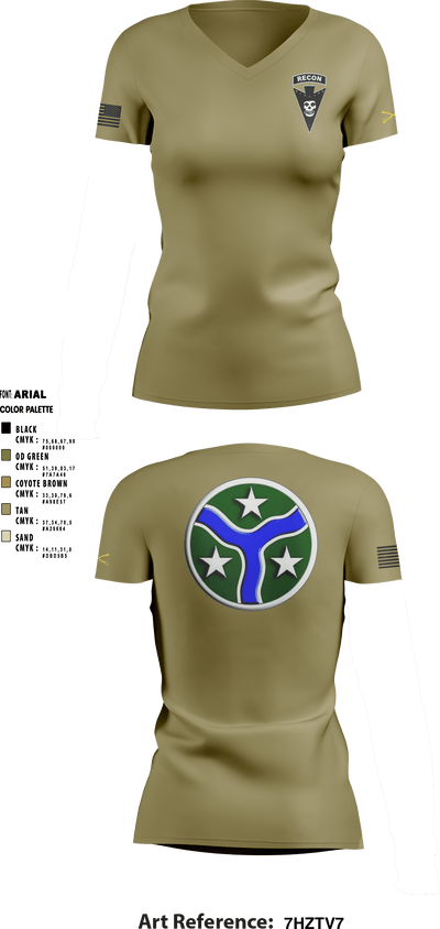 3/278 Armored Calvary Regiment 57774458 Women's Short Sleeve V-neck Shirt - 4