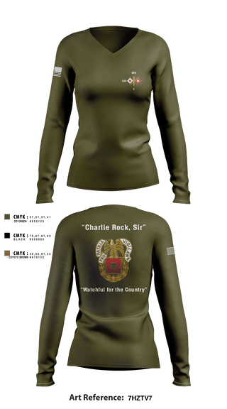 Women's Long Sleeve Vneck Shirt, , National Guard, Teamtime, Team time, sublimation, custom sports apparel, team uniforms, spirit wear, spiritwear, sports uniforms, custom shirts, team store, custom team store, fundraiser sports, apparel fundraiser