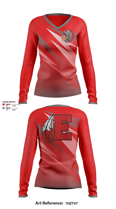 Edgewood High School Swimming 40167347 Women's Long Sleeve V-neck Shirt - 1