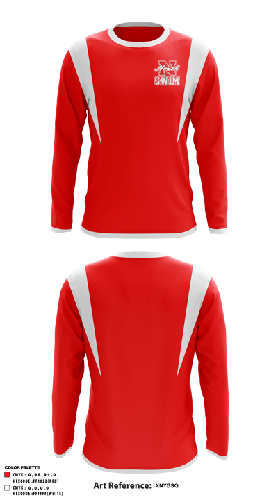 North Attleborough High School Swimming 66715277 Long Sleeve Performance Shirt - 44