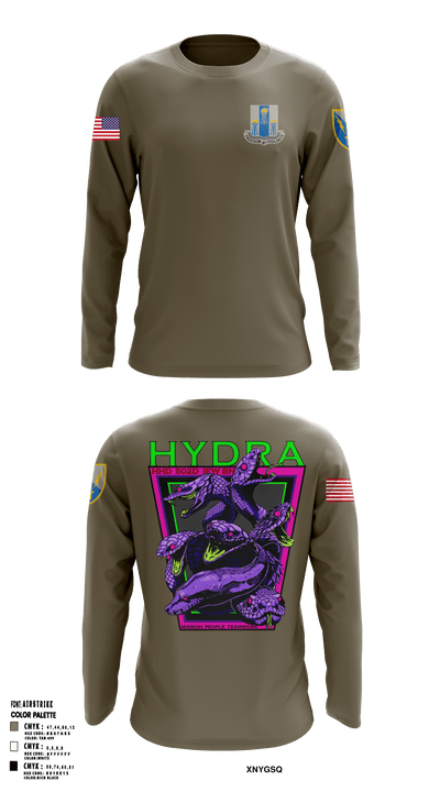 HHD HYDRA, 502nd IEW BN 85683805 Long Sleeve Performance Shirt - 54