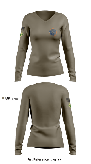 Women's Long Sleeve Vneck Shirt, , Army, Teamtime, Team time, sublimation, custom sports apparel, team uniforms, spirit wear, spiritwear, sports uniforms, custom shirts, team store, custom team store, fundraiser sports, apparel fundraiser