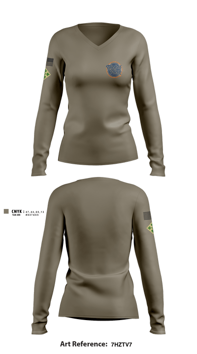 59th Quartermaster 16282203 Women's Long Sleeve V-neck Shirt - 3