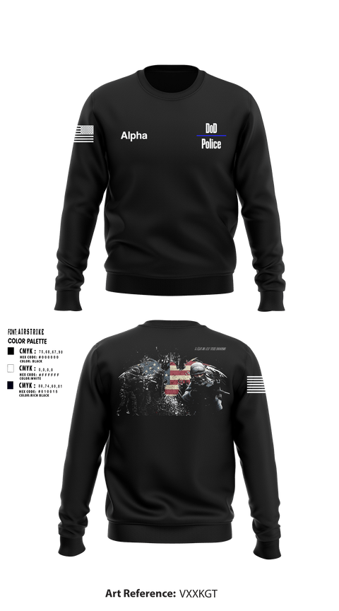 Crew Neck Sweatshirt, DoD Police, Police, Teamtime, Team time, sublimation, custom sports apparel, team uniforms, spirit wear, spiritwear, sports uniforms, custom shirts, team store, custom team store, fundraiser sports, apparel fundraiser