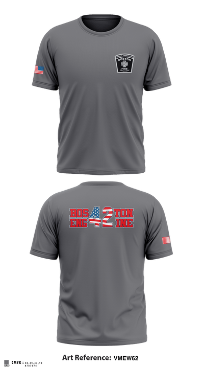 Boston Fire Department Engine-42 59280094 Short Sleeve Performance Shirt - 5