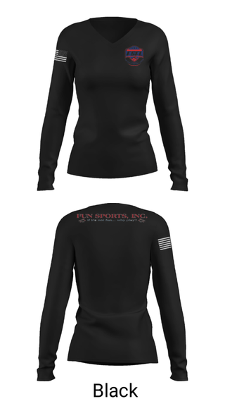 Women's Long Sleeve Vneck Shirt, Fun Sports, Football, Teamtime, Team time, sublimation, custom sports apparel, team uniforms, spirit wear, spiritwear, sports uniforms, custom shirts, team store, custom team store, fundraiser sports, apparel fundraiser