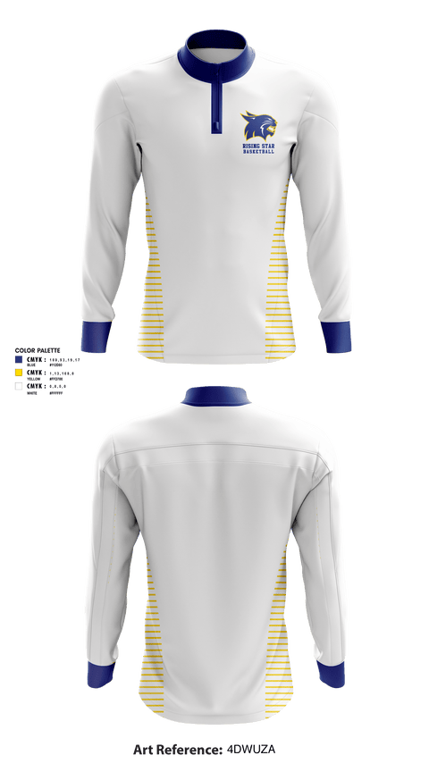 Quarter Zip Jacket, Rising Star High School Basketball, Women's Basketball, Teamtime, Team time, sublimation, custom sports apparel, team uniforms, spirit wear, spiritwear, sports uniforms, custom shirts, team store, custom team store, fundraiser sports, apparel fundraiser