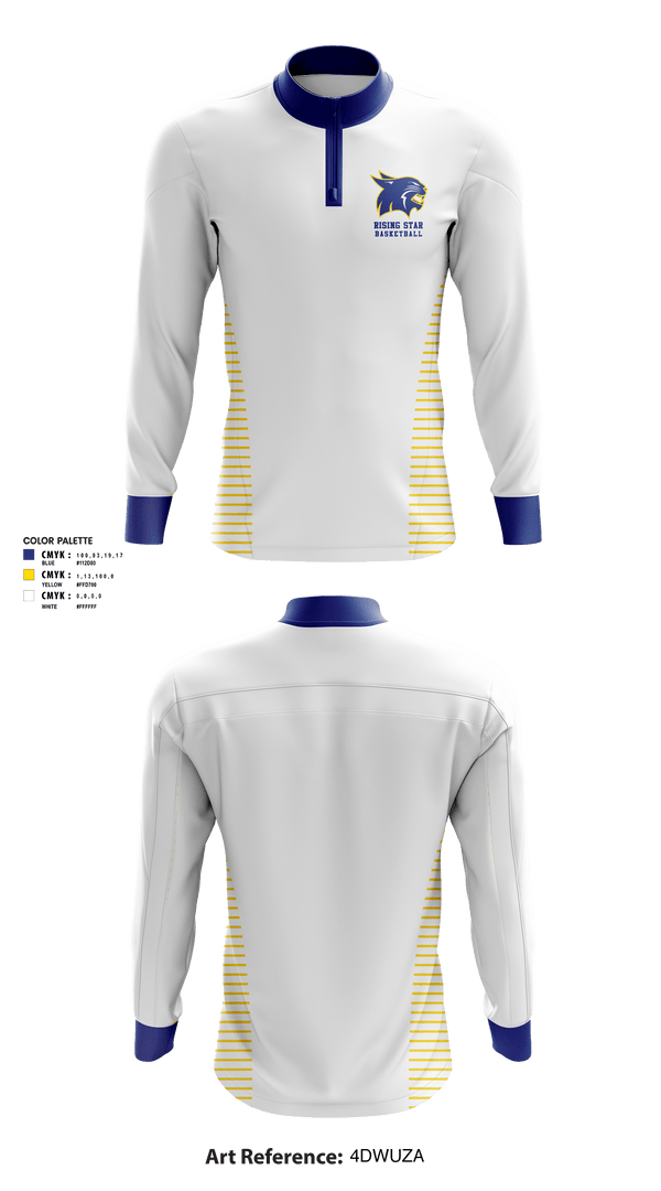 Quarter Zip Jacket, Rising Star High School Basketball, Women's Basketball, Teamtime, Team time, sublimation, custom sports apparel, team uniforms, spirit wear, spiritwear, sports uniforms, custom shirts, team store, custom team store, fundraiser sports, apparel fundraiser
