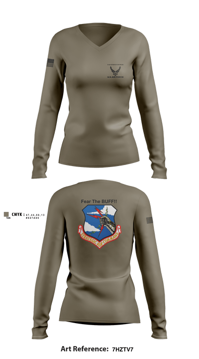 11th Bomb Sqadron 67682799 Women's Long Sleeve V-neck Shirt - 2