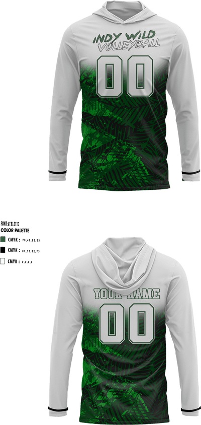 North Central Panthers Volleyball 62579612 Short Sleeve Performance Shirt with hood - 10