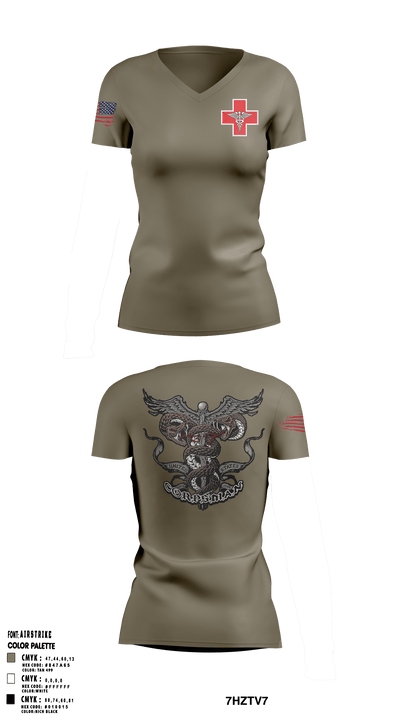 Corpsman 14435090 Women's Short Sleeve V-neck Shirt - 1