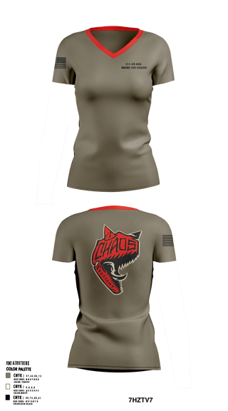 Women's Short Sleeve Vneck Shirt, , Army, Teamtime, Team time, sublimation, custom sports apparel, team uniforms, spirit wear, spiritwear, sports uniforms, custom shirts, team store, custom team store, fundraiser sports, apparel fundraiser