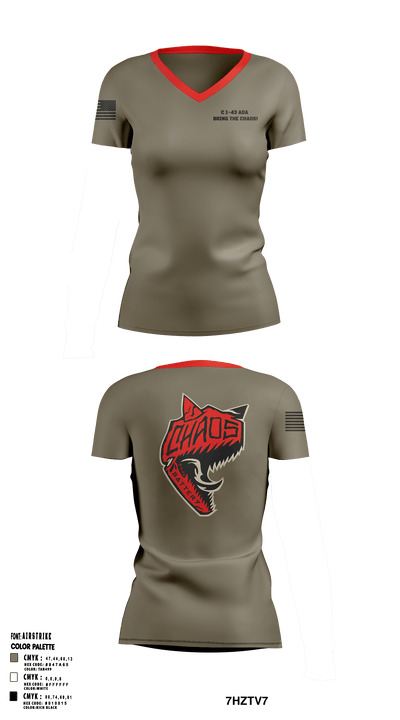 C 1-43 ADA 26758454 Women's Short Sleeve V-neck Shirt - 8