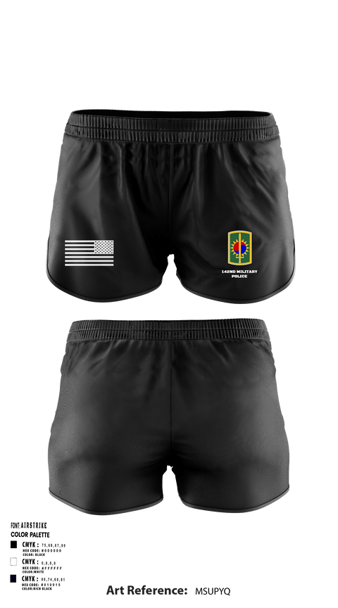 Women's Shorts, 142ND MILITARY POLICE, Army, Teamtime, Team time, sublimation, custom sports apparel, team uniforms, spirit wear, spiritwear, sports uniforms, custom shirts, team store, custom team store, fundraiser sports, apparel fundraiser