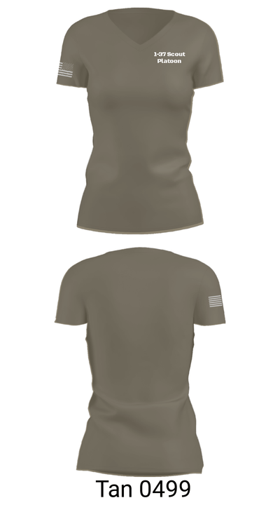 1-37 Scout Platoon 26668107 Women's Short Sleeve V-neck Shirt - 36