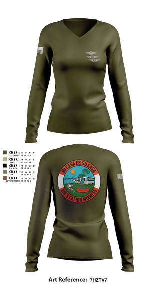 Women's Long Sleeve Vneck Shirt, , Coast Guard, Teamtime, Team time, sublimation, custom sports apparel, team uniforms, spirit wear, spiritwear, sports uniforms, custom shirts, team store, custom team store, fundraiser sports, apparel fundraiser