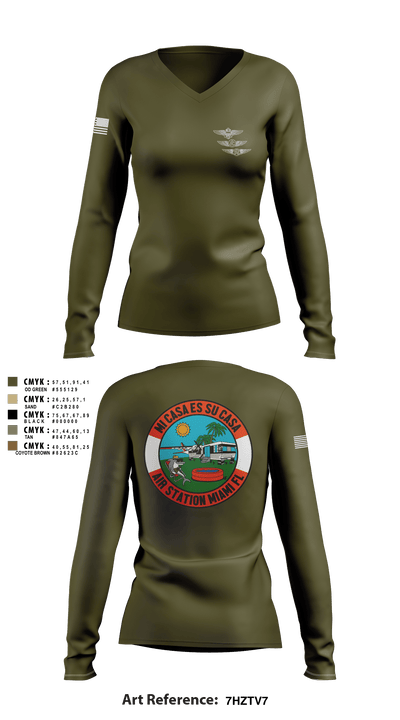 Air station Miami 80426238 Women's Long Sleeve V-neck Shirt - 2