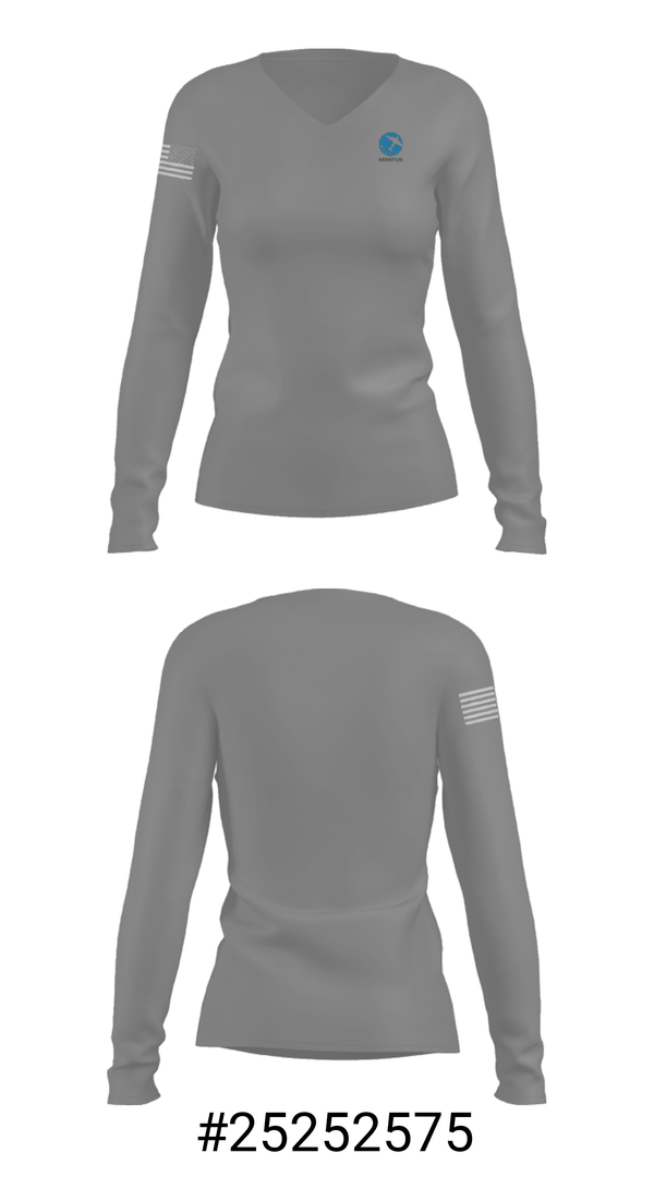 Women's Long Sleeve Vneck Shirt, Kenston Middle School, Spirit Store, Teamtime, Team time, sublimation, custom sports apparel, team uniforms, spirit wear, spiritwear, sports uniforms, custom shirts, team store, custom team store, fundraiser sports, apparel fundraiser