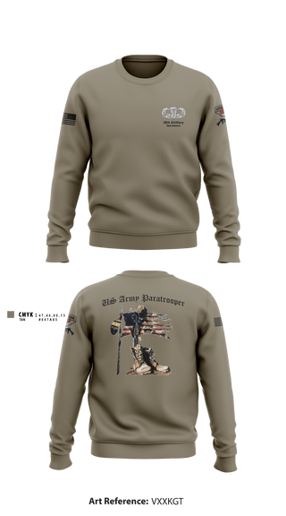 Crew Neck Sweatshirt, 18th FA BDE Airborne, Army, Teamtime, Team time, sublimation, custom sports apparel, team uniforms, spirit wear, spiritwear, sports uniforms, custom shirts, team store, custom team store, fundraiser sports, apparel fundraiser