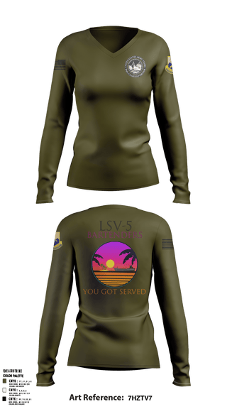 Women's Long Sleeve Vneck Shirt, , Army, Teamtime, Team time, sublimation, custom sports apparel, team uniforms, spirit wear, spiritwear, sports uniforms, custom shirts, team store, custom team store, fundraiser sports, apparel fundraiser